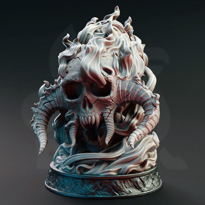 Flaming Skull | Infernal Skull | Fantasy | DnD | Monster | MOB | Large Monster |