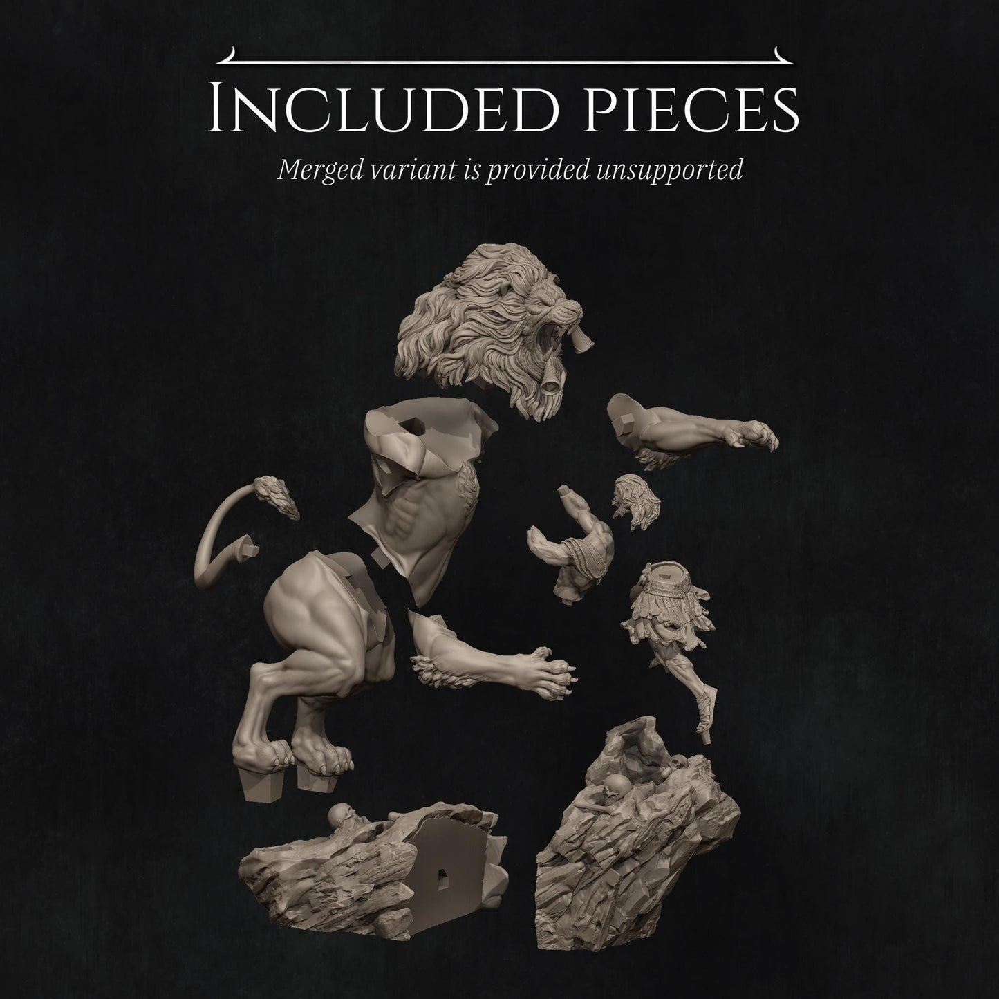 Heracles | Nemean Lion | Mythos | Mythical | Greek | Demigod | Greek Pantheon | Greek Gods | Demi Human | Lion | Diorama