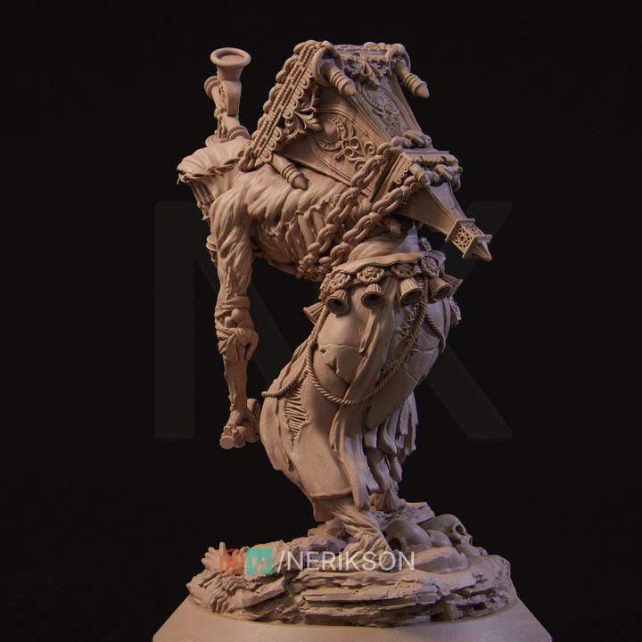 Undead Keeper Miniature | 32mm Resin Keybearer Monster for DnD & Tabletop RPG | Grim Jailor Fantasy Miniature | Unpainted Horror Figure
