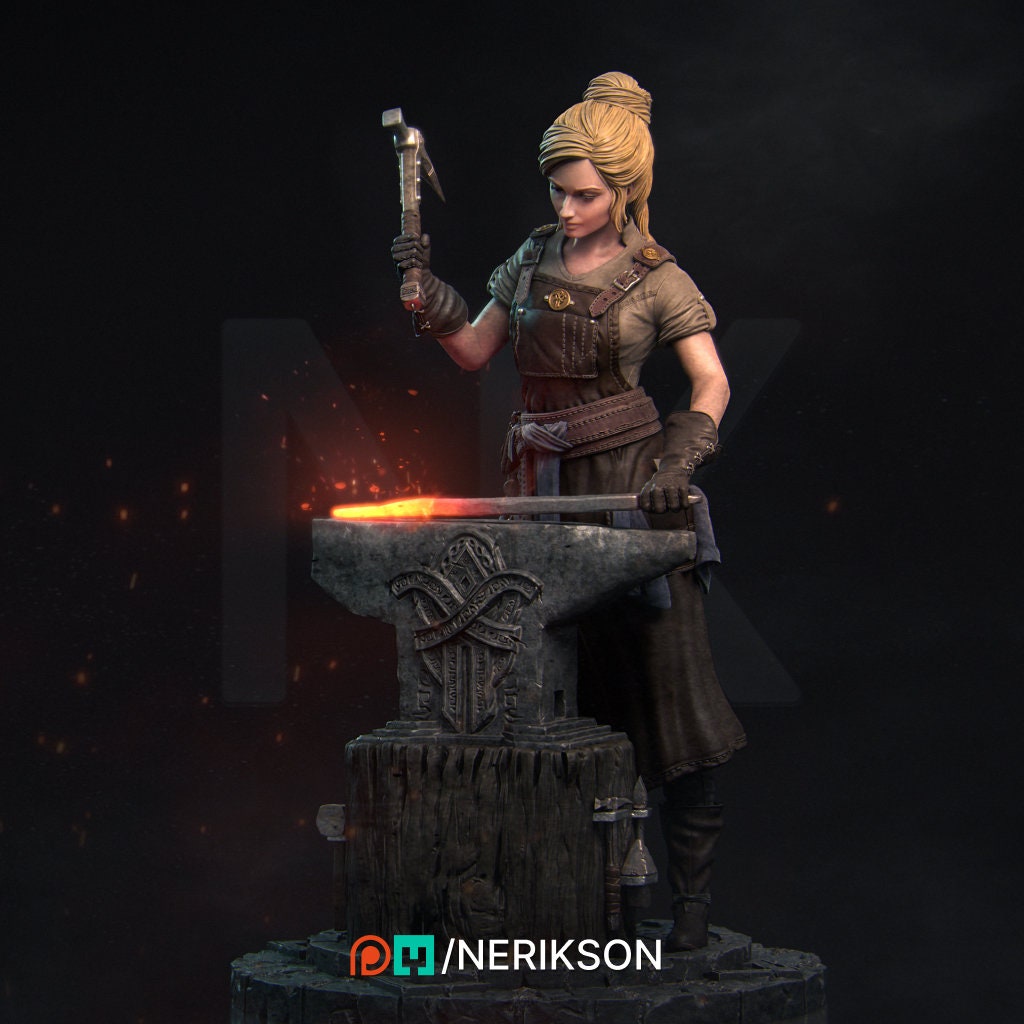 Lara | Blacksmith | Medieval | Dungeon and Dragons | Fantasy | Tabletop | Pathfinder | Smith | Smithing | Sword | Hammer | Girl Power |
