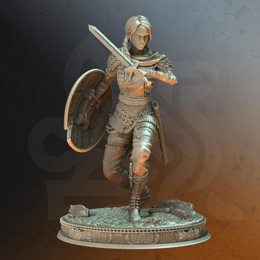 Female | Warrior | Fighter | Female Fighter | Female Warrior | Shield Maiden | DnD | Character | Fantasy | 32mm | Medieval |