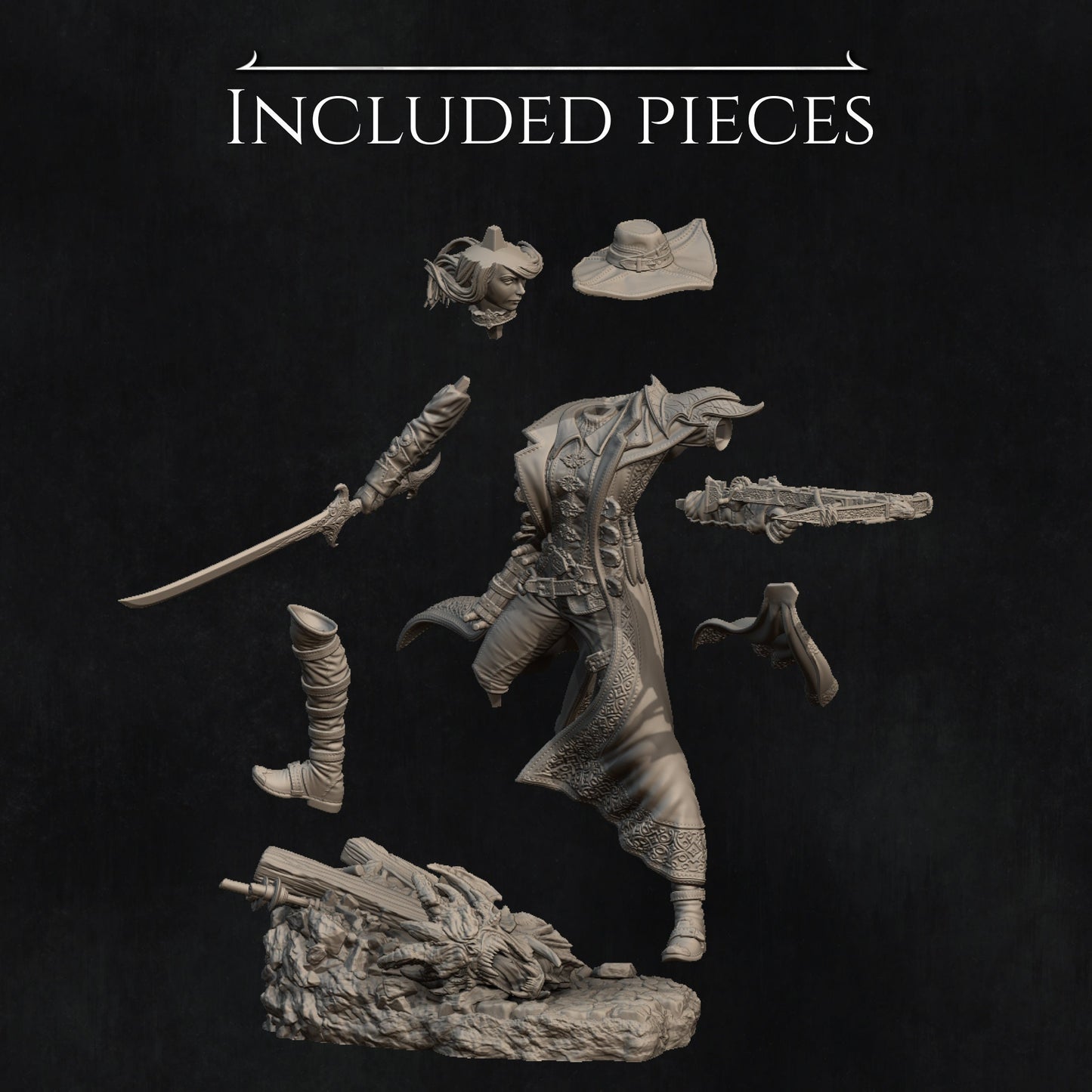 Valeria | Vampire Hunter | Vampire | Large Model | Fantasy | Lore | Huntress | Hunter | Medieval | Rogue | Assassin | Crossbow | Detailed |