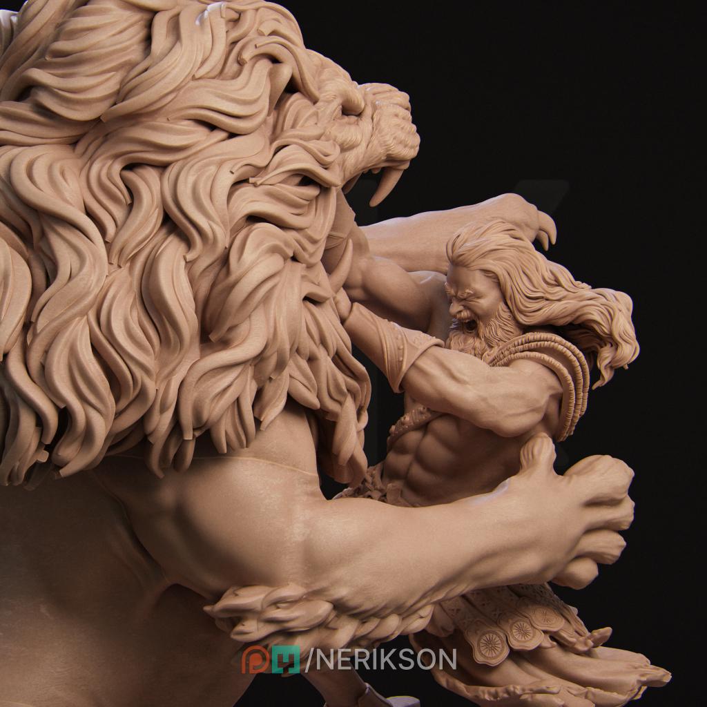 Heracles | Nemean Lion | Mythos | Mythical | Greek | Demigod | Greek Pantheon | Greek Gods | Demi Human | Lion | Diorama