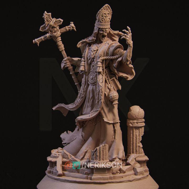 Crypt Legion Undead Miniature Set | 7x 32mm Resin Models for DnD & Tabletop RPG | Undead Knight, Sorcerer, Brute, Keeper, and More | Unpaint