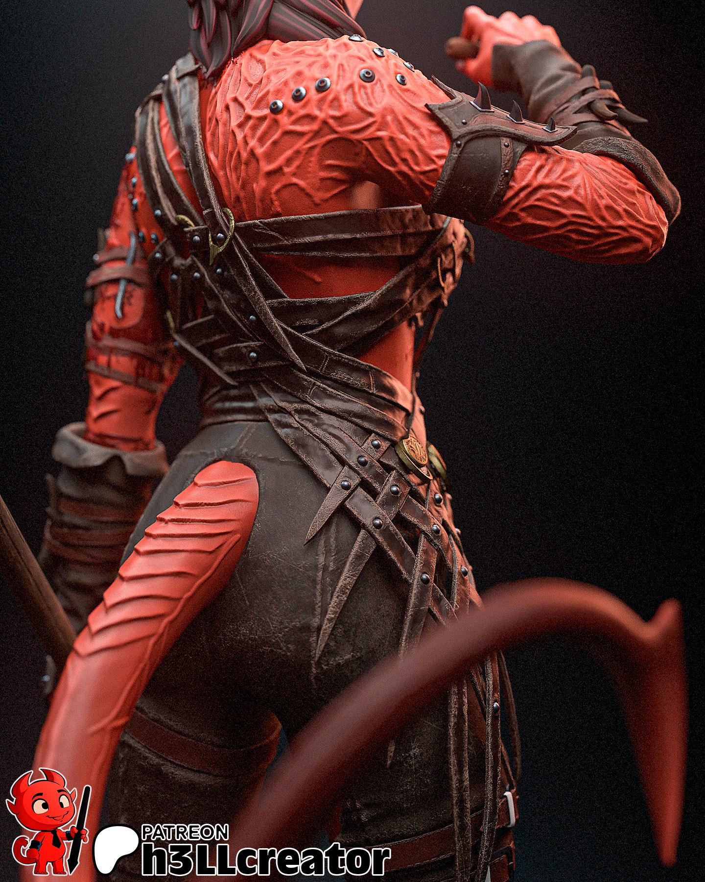 Karlach | DnD | Bauldurs Gate 3 | Game | Model | Fantasy | Demon | Devil | Warrior | Fighter | Barbarian | Battle-axe |