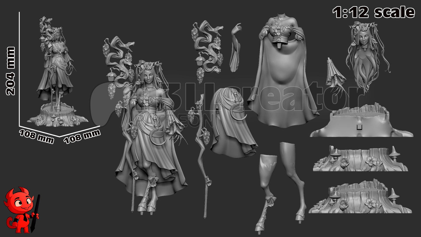 Fearne | Druid | Faun | Fantasy | Critical Role | Dungeon and Dragons | Fae | Mythical | Female | Miniature | Model |