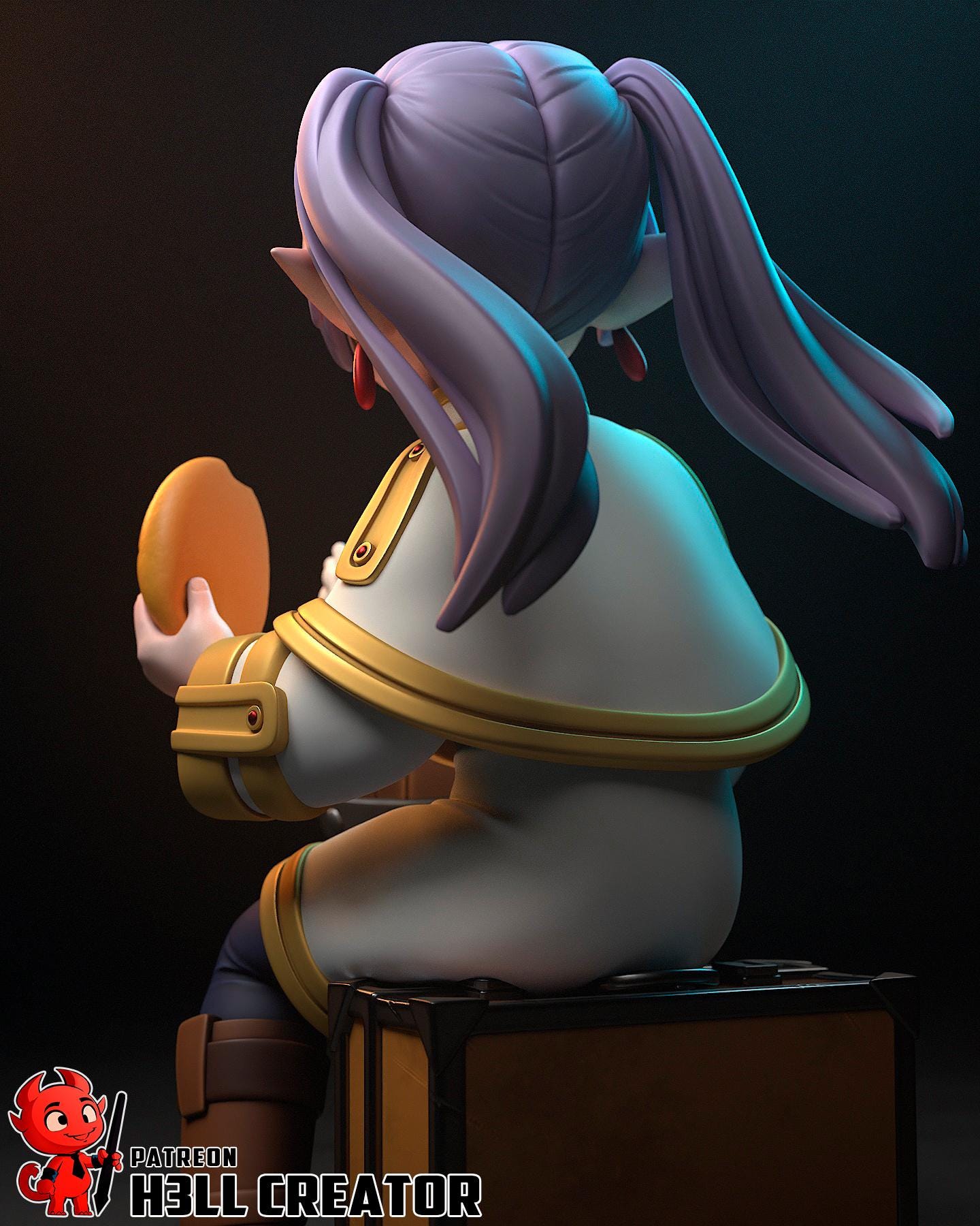Frieren – Fantasy Elf Mage Figurine | 3D Printed Resin Statue | Unpainted Collectible Miniature | Anime-Style Elf Priest Girl |