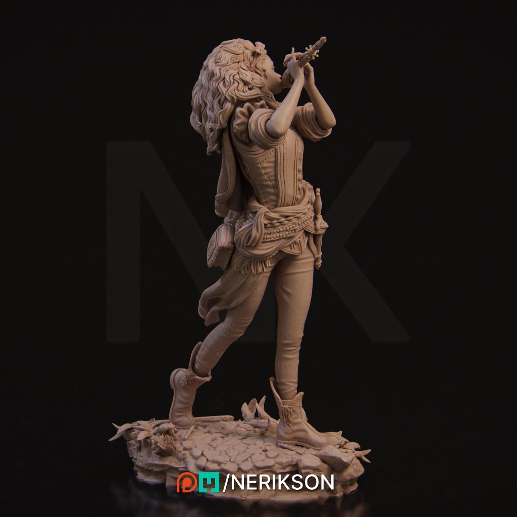 Inithia | Bard | Female Bard | Flute | Fantasy | DnD | Dungeon and Dragons | Medieval | Character | Model | Figurine