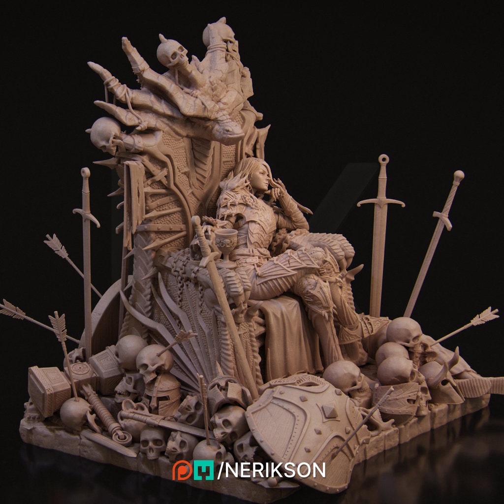 Aleeha | Dragon | Knight | Dragon Knight | Throne | Queen | Skulls | Fantasy | High Fantasy | Model | Dungeon and Dragons | Power