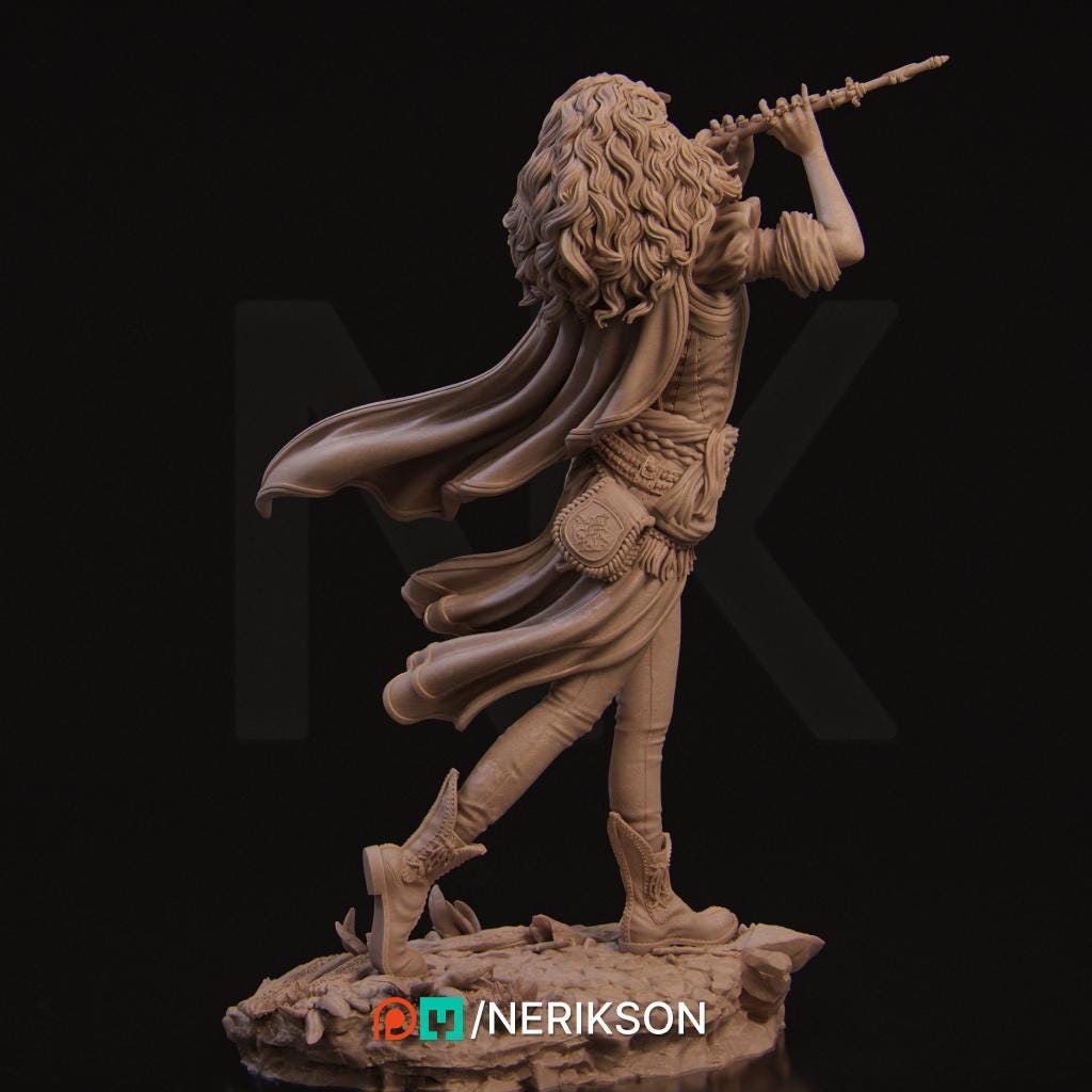 Inithia | Bard | Female Bard | Flute | Fantasy | DnD | Dungeon and Dragons | Medieval | Character | Model | Figurine