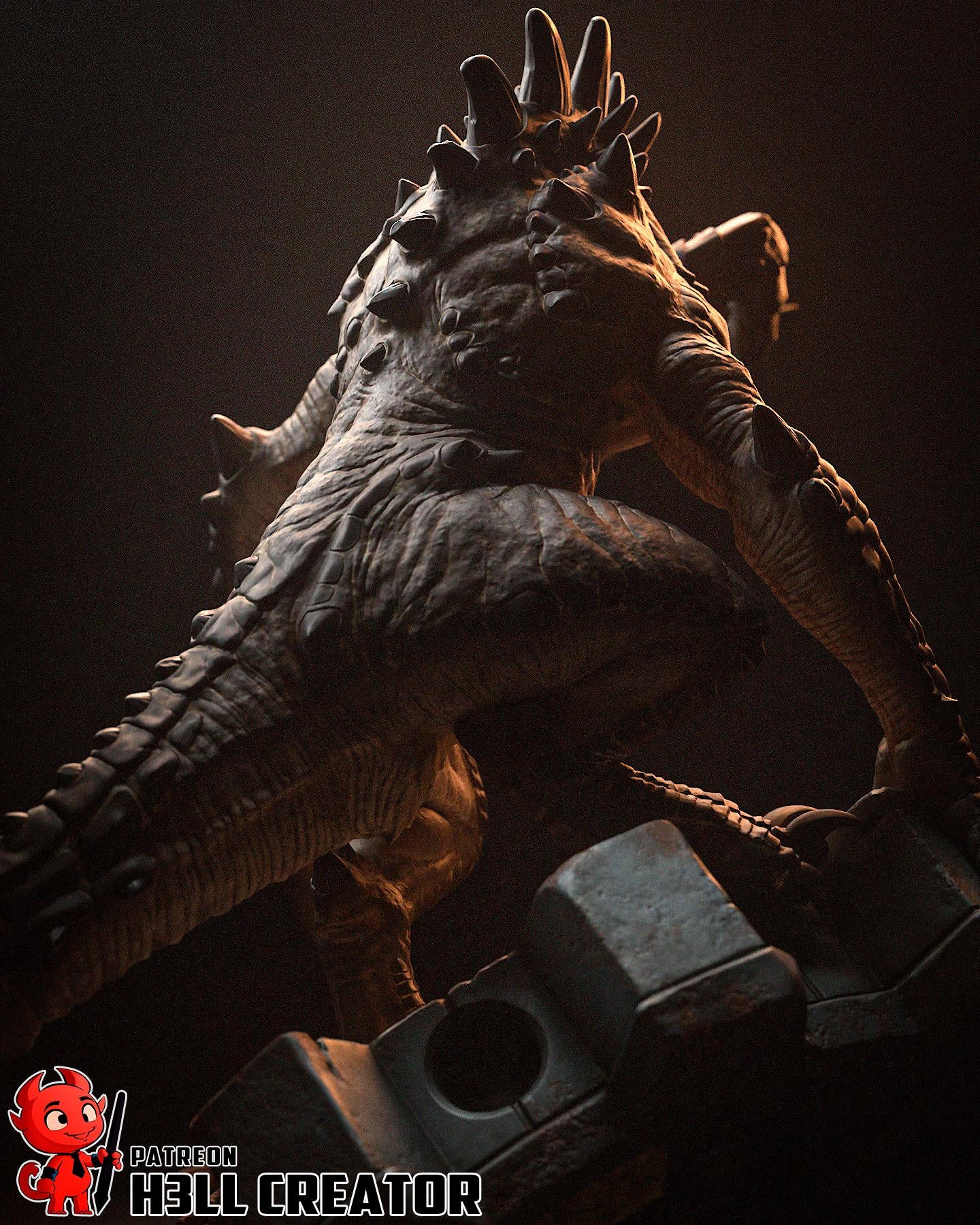 Deathclaw Monster Resin Miniature – 1:10 Scale | High Detail Fantasy / Post-Apocalyptic Creature Statue