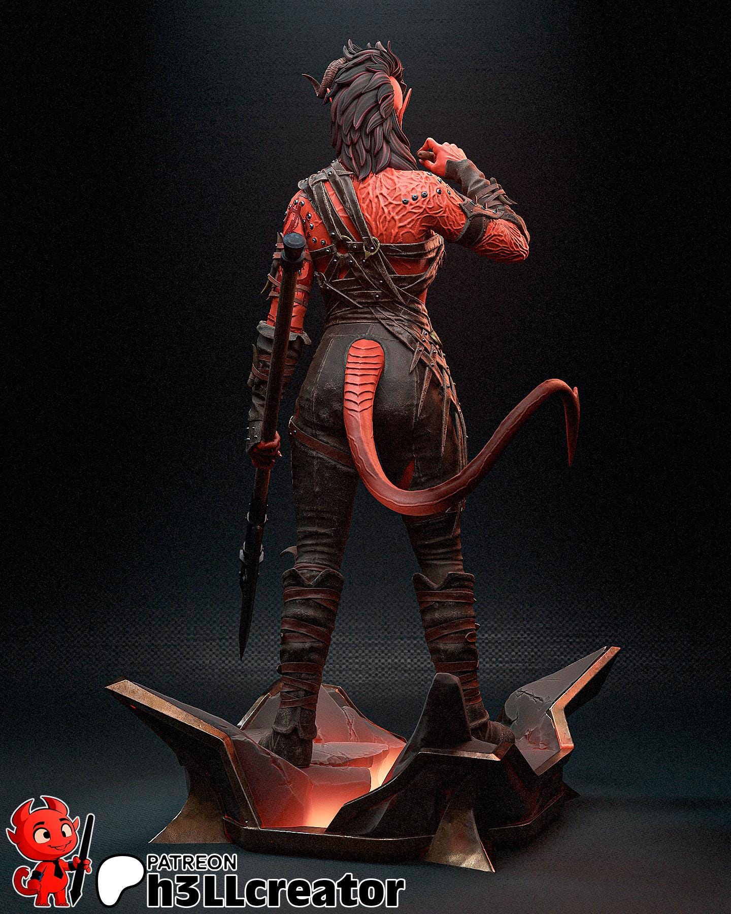 Karlach | DnD | Bauldurs Gate 3 | Game | Model | Fantasy | Demon | Devil | Warrior | Fighter | Barbarian | Battle-axe |