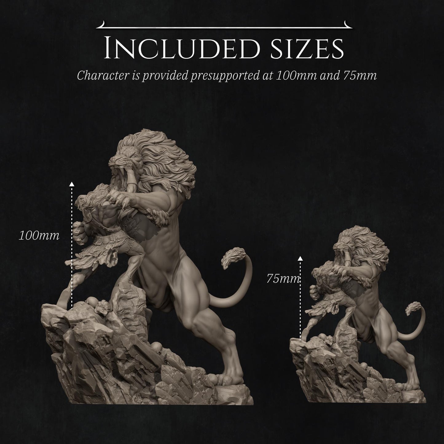 Heracles | Nemean Lion | Mythos | Mythical | Greek | Demigod | Greek Pantheon | Greek Gods | Demi Human | Lion | Diorama
