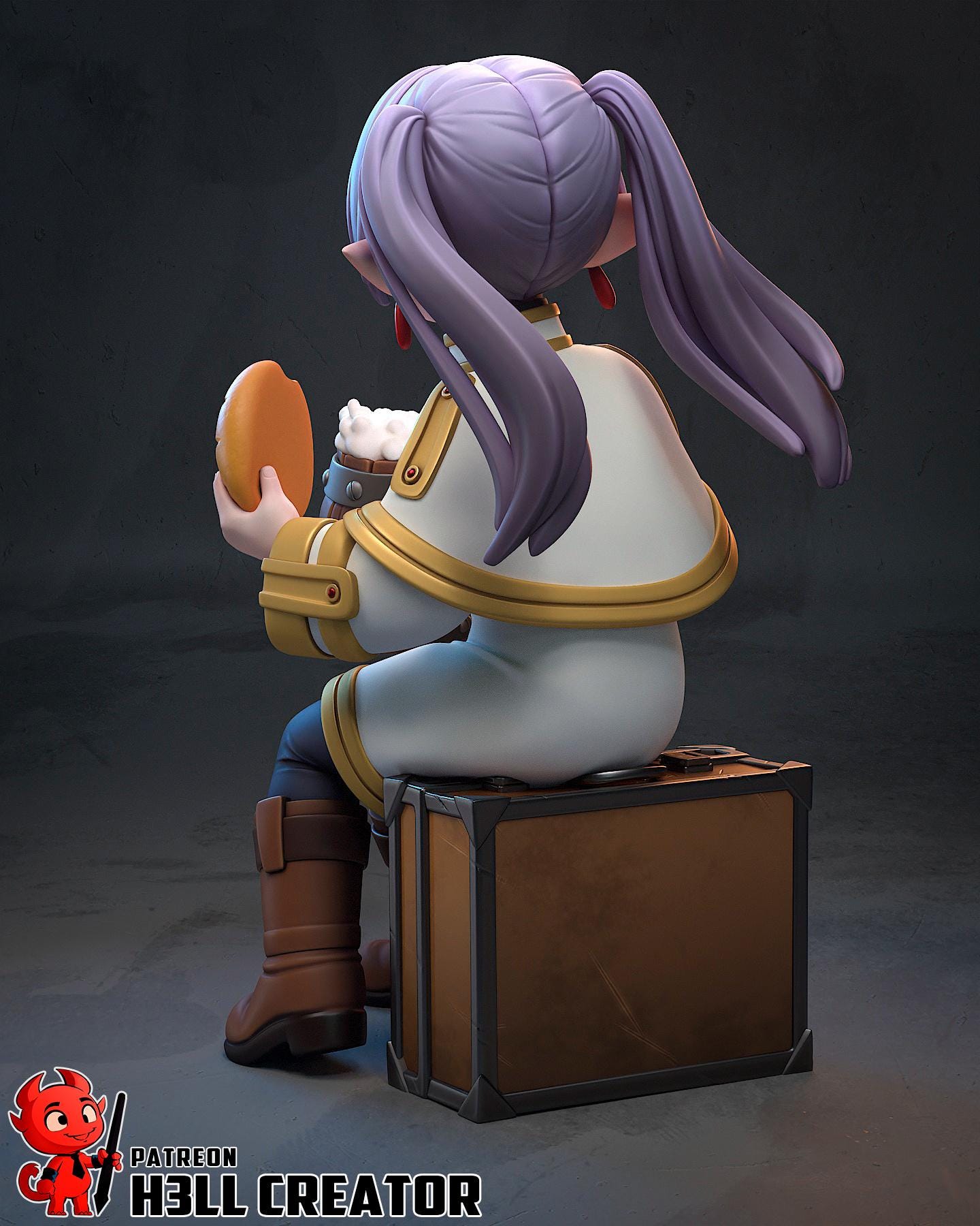 Frieren – Fantasy Elf Mage Figurine | 3D Printed Resin Statue | Unpainted Collectible Miniature | Anime-Style Elf Priest Girl |