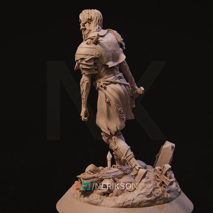 Skeletal Warrior Miniature | 32mm Resin Undead Zombie Fighter for DnD & Tabletop RPG | Graveborn Swordbearer | Unpainted Fantasy Model