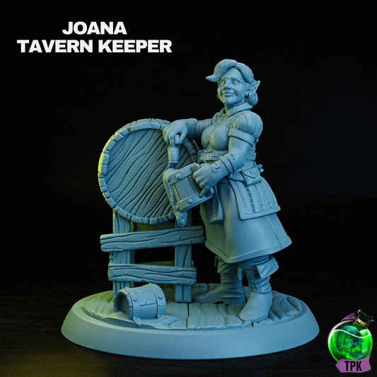 Joana | Tavern Keeper | Bar Keep | Female Bar Keep | Female Bard | Bard | Fantasy | DnD | 32mm