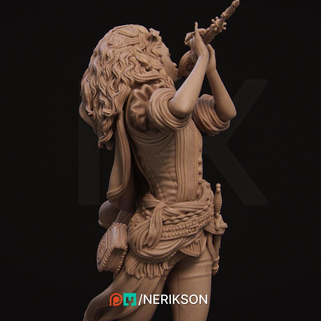 Inithia | Bard | Female Bard | Flute | Fantasy | DnD | Dungeon and Dragons | Medieval | Character | Model | Figurine