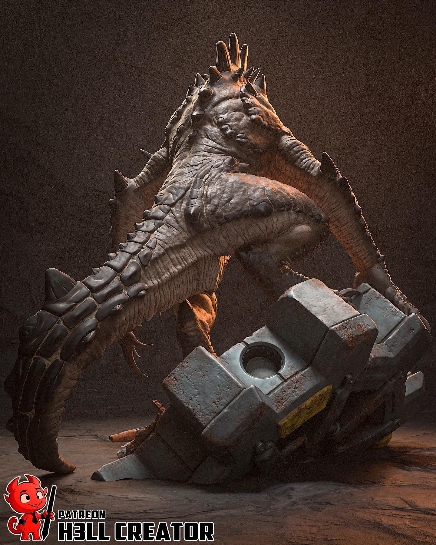 Deathclaw Monster Resin Miniature – 1:10 Scale | High Detail Fantasy / Post-Apocalyptic Creature Statue
