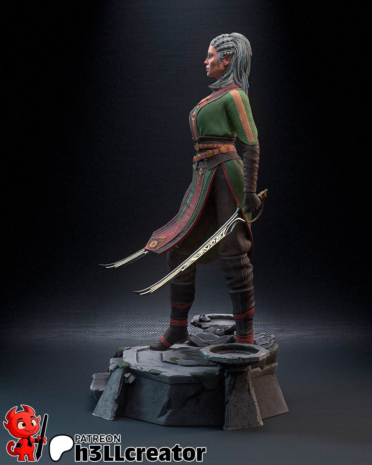 Jaheira | Fantasy | Druid | Magical | DnD | Dungeon and Dragons | Video Game |  Baldur's Gate 3 | Magic | Mage | Warrior | Fighter | Swords