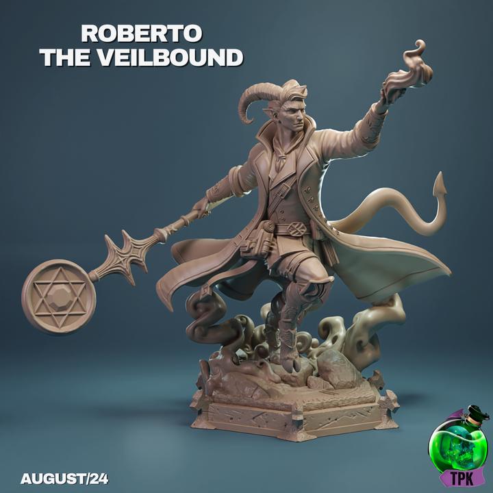 Roberto | Devil | Demon | Tiefling | Warrior | Sorcerer | Warlock | Wizard | DnD | Tabletop RPG | Mini | 32mm