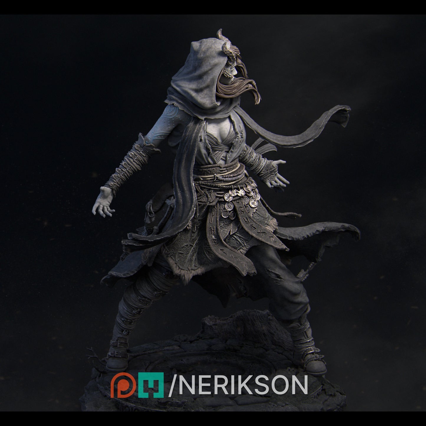 Tiefling Mage Beautiful Tiefling Druid Tiefling Wild Magic Large Model Buildable Pretty Mage Sorceress| Fantasy| Highly Detailed