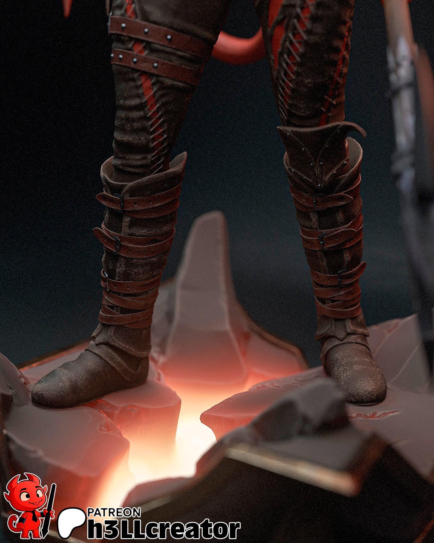 Karlach | DnD | Bauldurs Gate 3 | Game | Model | Fantasy | Demon | Devil | Warrior | Fighter | Barbarian | Battle-axe |