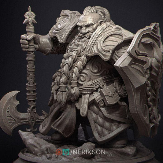 Epic Dwarf Warrior Miniature | Fantasy Resin Model | 32mm / 75mm / 140mm | Tabletop RPG, Wargaming, D&D, Display Figure