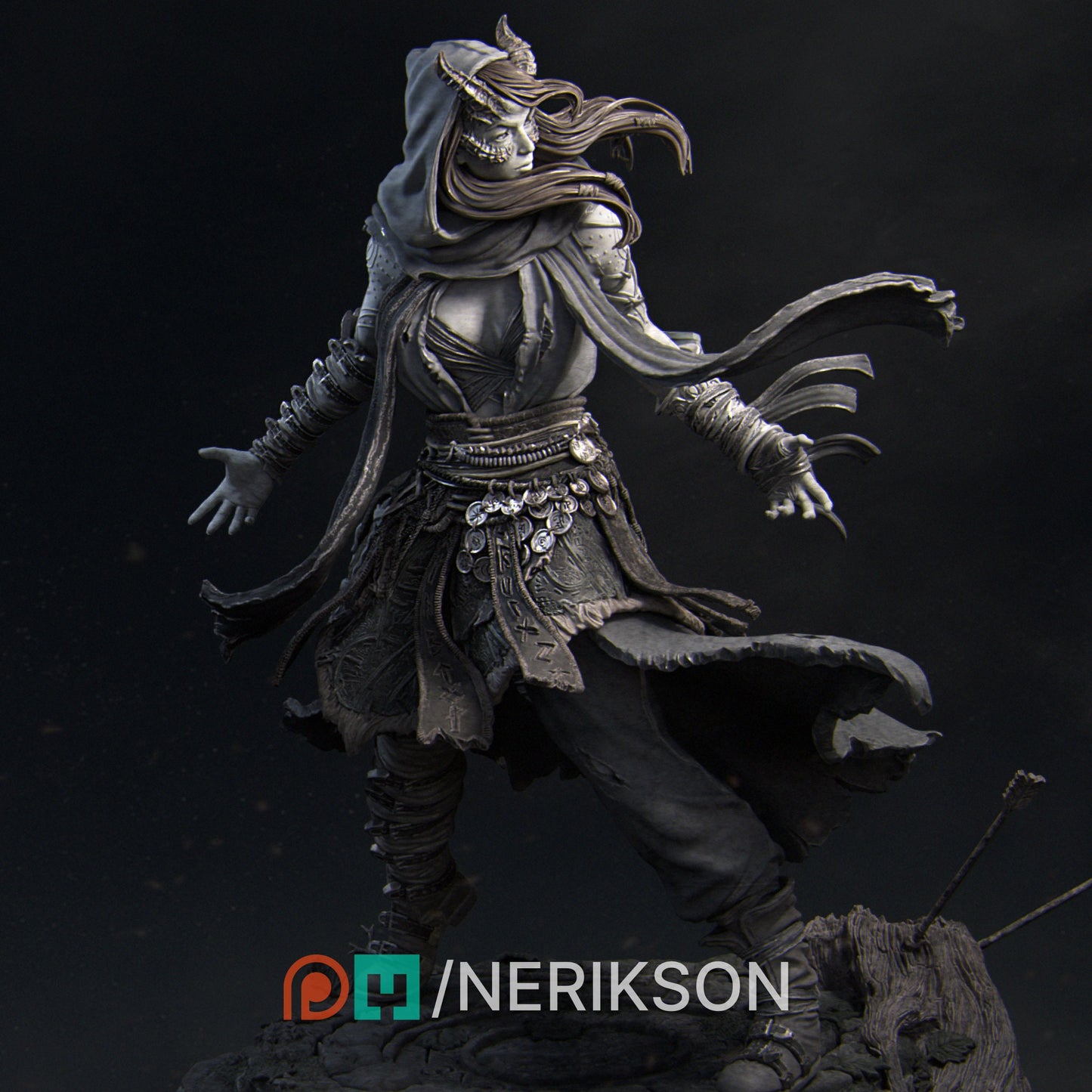 Tiefling Mage Beautiful Tiefling Druid Tiefling Wild Magic Large Model Buildable Pretty Mage Sorceress| Fantasy| Highly Detailed