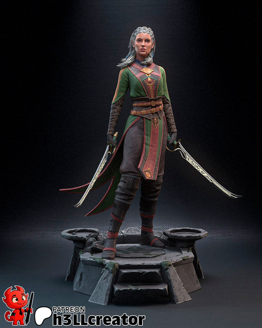 Jaheira | Fantasy | Druid | Magical | DnD | Dungeon and Dragons | Video Game |  Baldur's Gate 3 | Magic | Mage | Warrior | Fighter | Swords