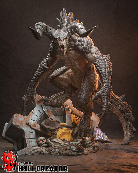 Deathclaw Monster Resin Miniature – 1:10 Scale | High Detail Fantasy / Post-Apocalyptic Creature Statue
